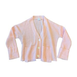 lovers and friends baby pink ribbed v-neck cardigan sweater oversized size XS